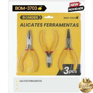 Kit 03 Peças Jogo de Alicates p/ Corte Eletrônico Artesanato & Bijuterias BOMDER Bijuteria