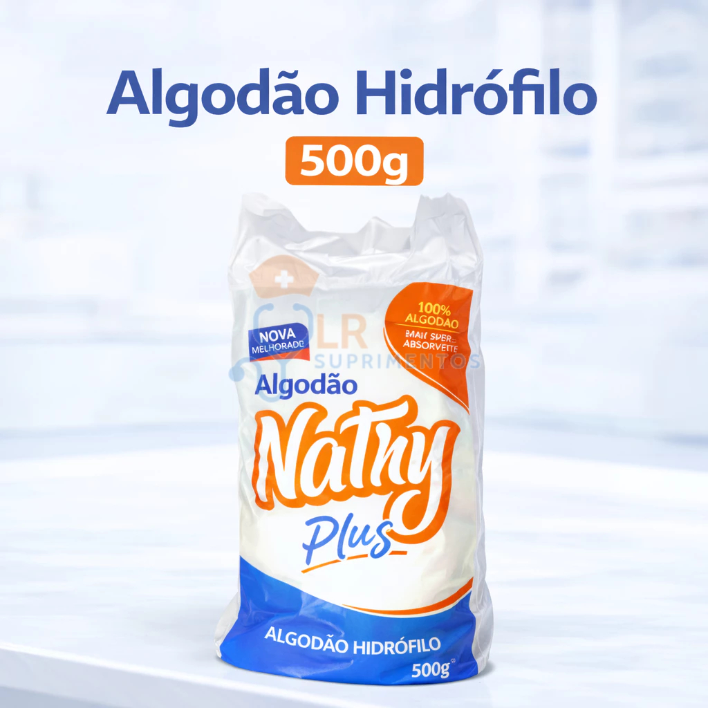 Algodão Em Rolo Hidrófilo 500g 100% Algodão Macio e Aboservete Ideal Para Limpeza