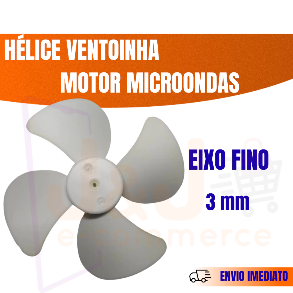 Hélice Ventoinha Motor Microondas Cooler Ventilador Eixo Fino 2mm 9cm Usada Kit 1 a 5 unidades em Oferta na Shopee