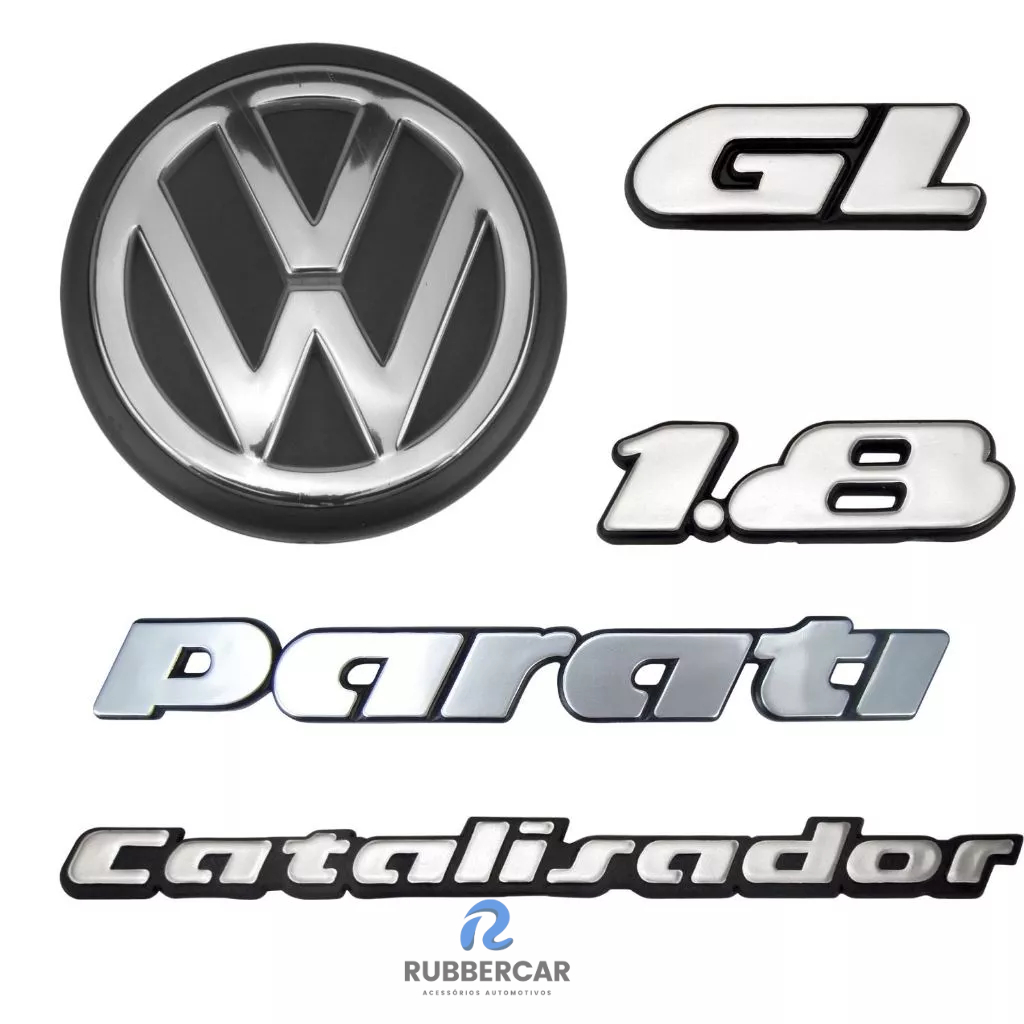 Kit Emblema parati GL 1.8 Catalisador 1982 a 1995 5 Peças