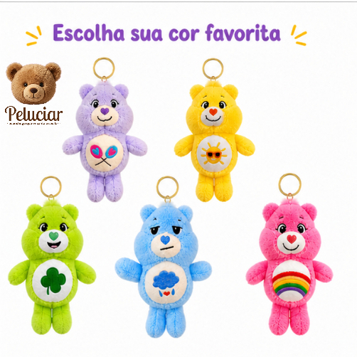 Chaveiro Ursinhos Carinhosos Pelúcia 12cm Fofo Premium Várias Cores Macio Presente Criativo