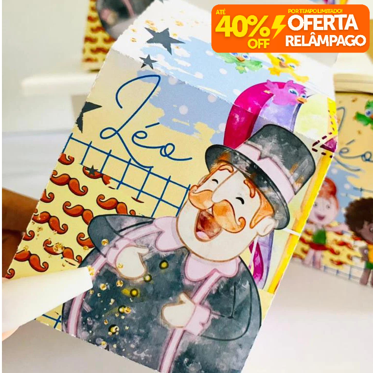 Kit Caixinhas Personalizadas MUNDO BIT MENINOS E MENINAS para Decoração de Festa e Aniversário