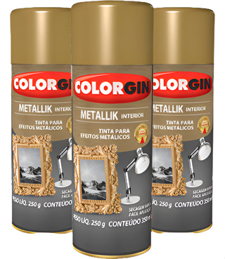 Kit 3 Sprays Colorgin Metallik Interior Dourado em Oferta na Shopee