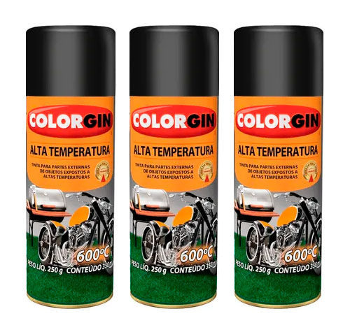 KIT 3 Sprays Colorgin Alta Temperatura Preto em Oferta na Shopee