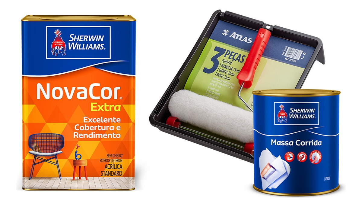 Kit Tinta Novacor Extra Semi Brilho Standard 18l + Brinde