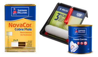 Tinta Branca Acrílica Cobre Mais + Brinde Massa + Kit Rolo em Oferta na Shopee