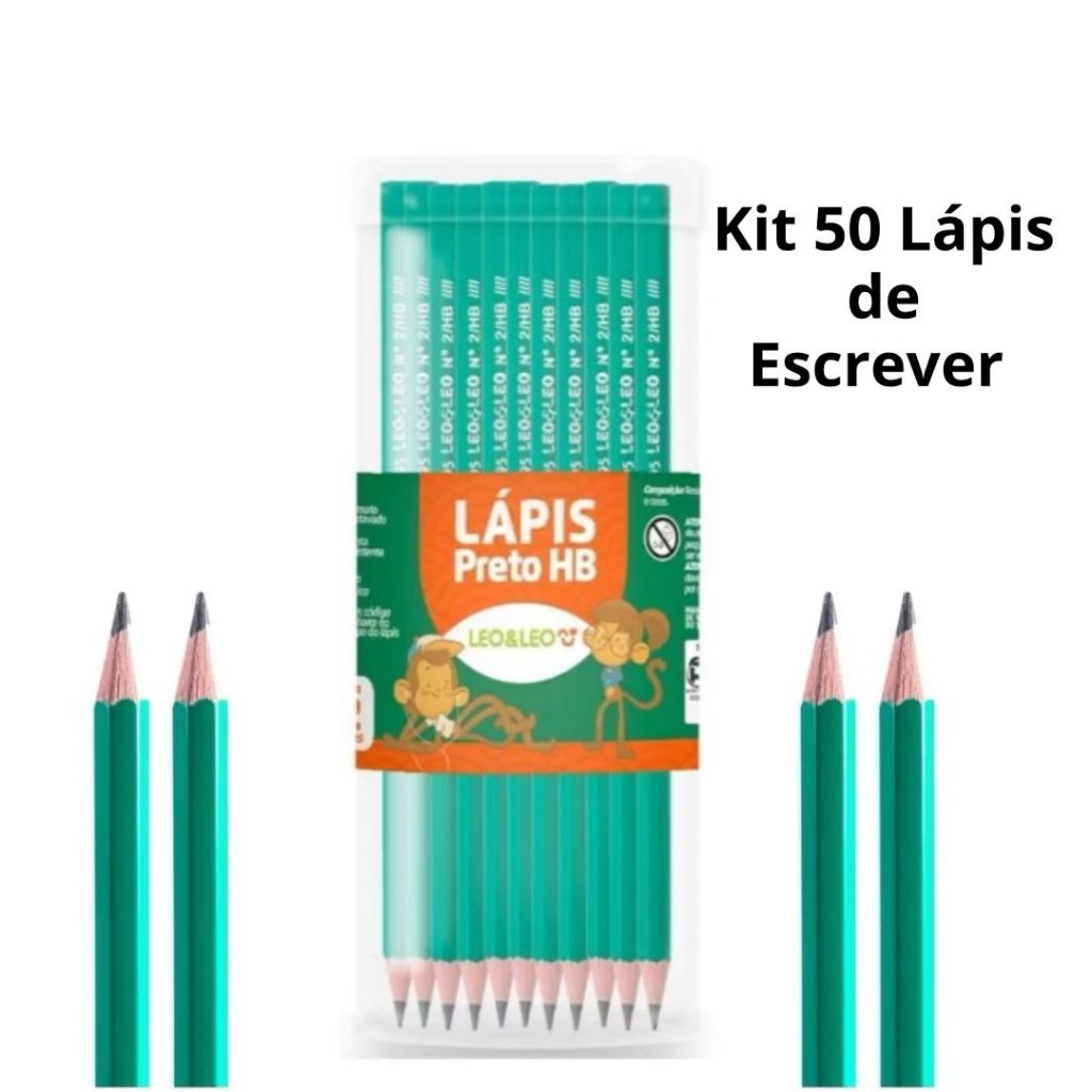 Kit 50 lápis de Escrever Nº2 Preto Mais Barato 50 Unidades Escolar Escola Lápis preto em Oferta na Shopee