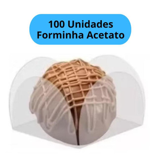 Forminha Acetato Para Doces Finos em Acetato Transparente 100 Unidades