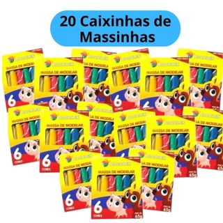 Kit 20 Unidades Massinha de Modelar 65g cada Lembrancinha Festa Aniversário