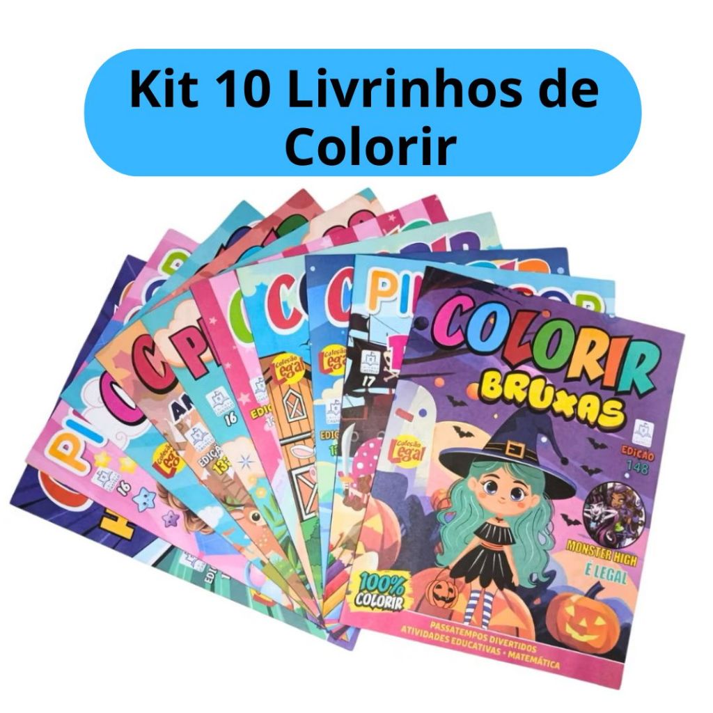 Kit 10 Livrinhos Revistinha Educativo de Colorir Kit Lembrancinha Festa Infantil em Oferta na Shopee
