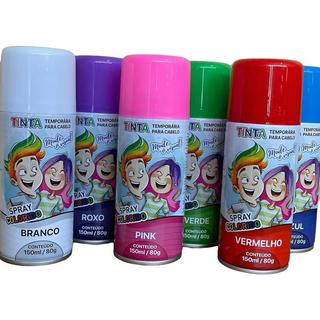 Tinta Spray para Cabelo Maluco Carnaval Festa Temporaria Colorir Criança Pintar Menino Me…