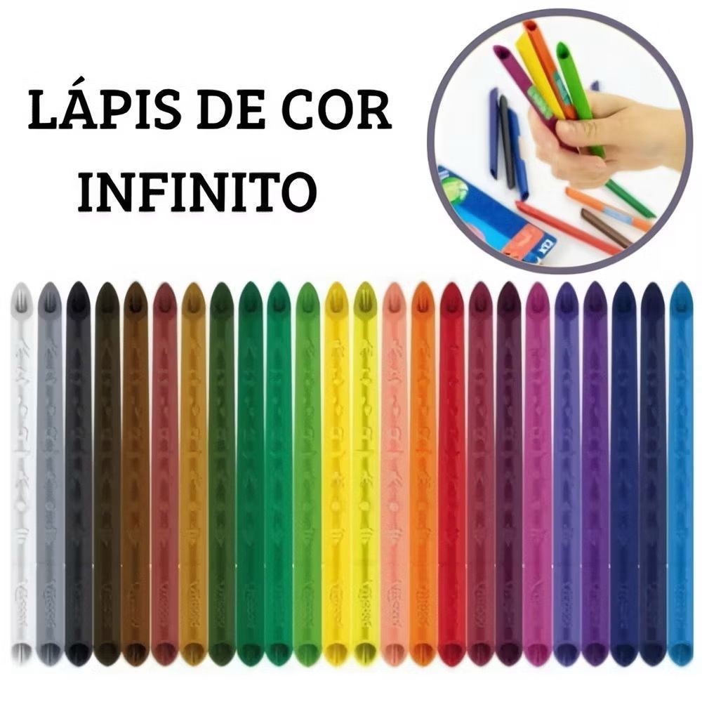 Lápis de Cor 12 E 24 Cores Infinity Color Peps Triangular Infinito Maped