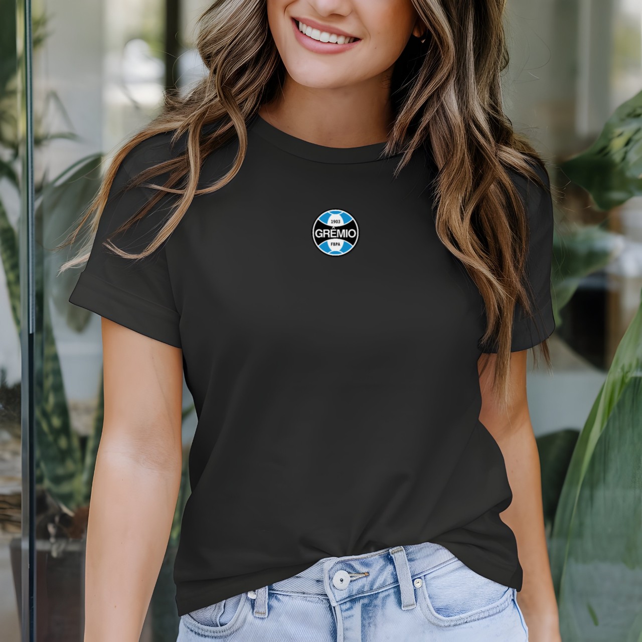 Camiseta Feminina Estilo Imortal Inspirada no Grêmio 100% Algodão Estampa DTF