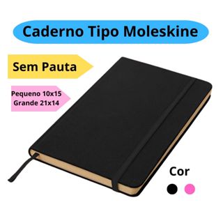 Caderno Pequeno ou Grande Tipo Moleskine 21x14cm Sketchbook Sem Pauta Caderneta em Oferta na Shopee