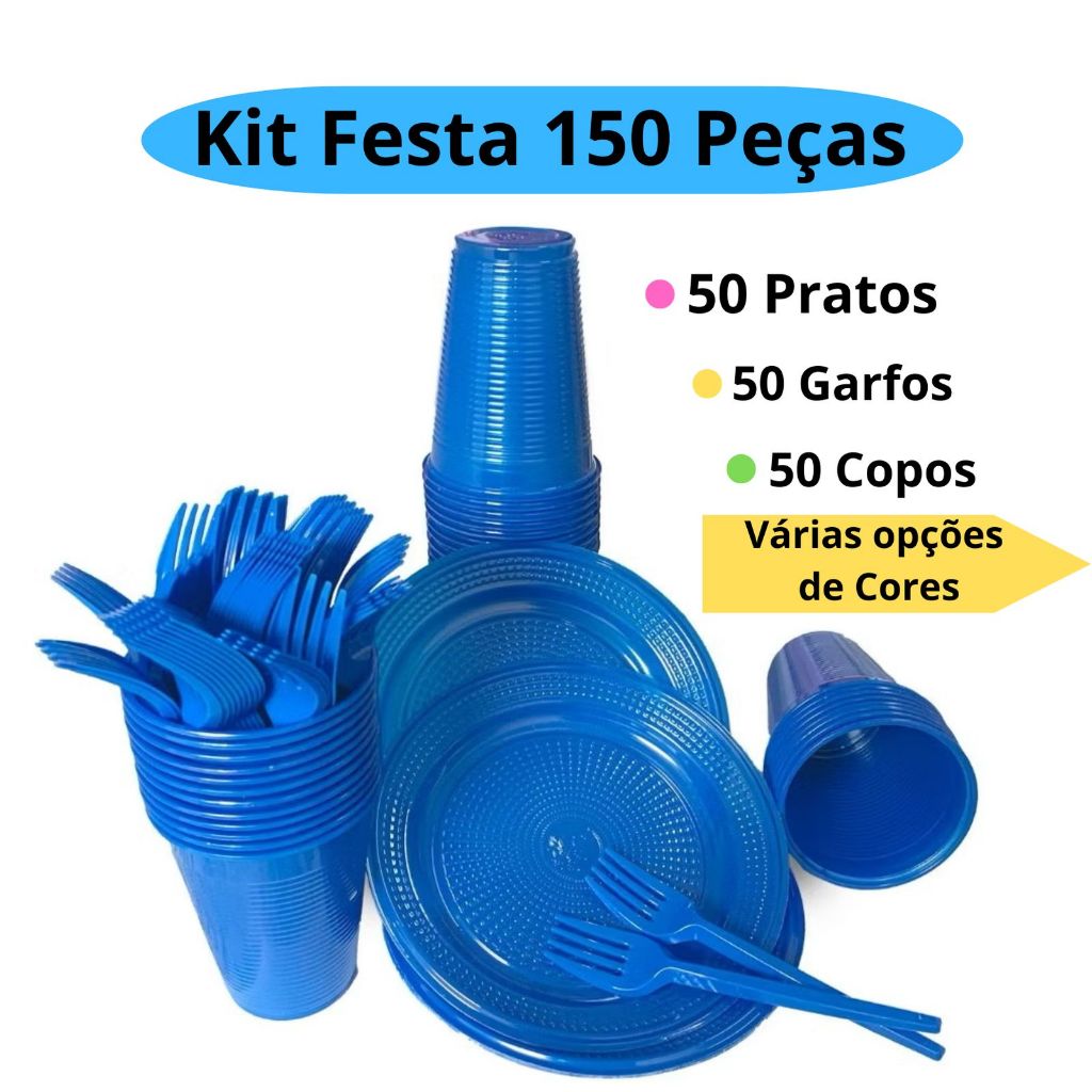 Kit Festa Descartável 150 Peças Cores Vibrantes Exclusivas Aniversário Decoração em Oferta na Shopee