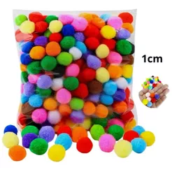 Kit Mini Pompom 1cm Coloridos Sortido Bolinha Poliéster Coloridos