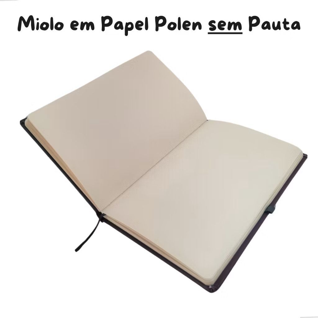 Caderno Pequeno ou Grande Tipo Moleskine 21x14cm Sketchbook Sem Pauta Caderneta — imagem 2 de 2