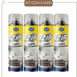 Kit 4 Limpa Estofados Espuma Spray 300ml Zip Limpeza Profunda Sofá Banco Carro Remove Suj…