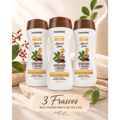 Kit 3 Frascos Sabonete Íntimo Líquido Barbatimão e Aroeira com Ácido Láctico 200ml Redutor de Odores Bio Instinto