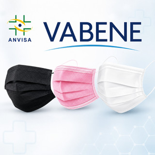 Kit Máscara Cirúrgica Descartável Vabene Tripla com Filtro Branca Preta Rosa Uso Profissi…