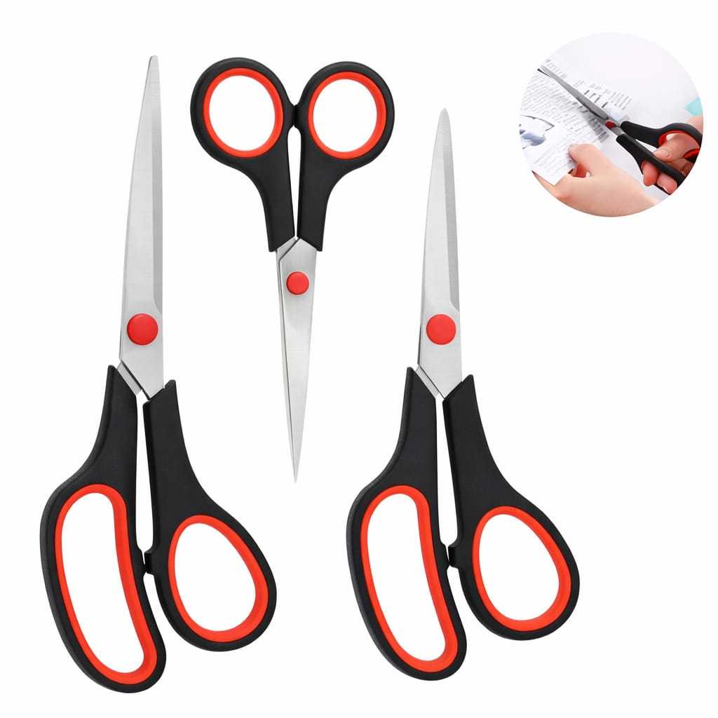 Kit 3 Tesouras Em Aço Inox Corte Costura Artesanato Domestico e profissional 5" 7" 7,5"