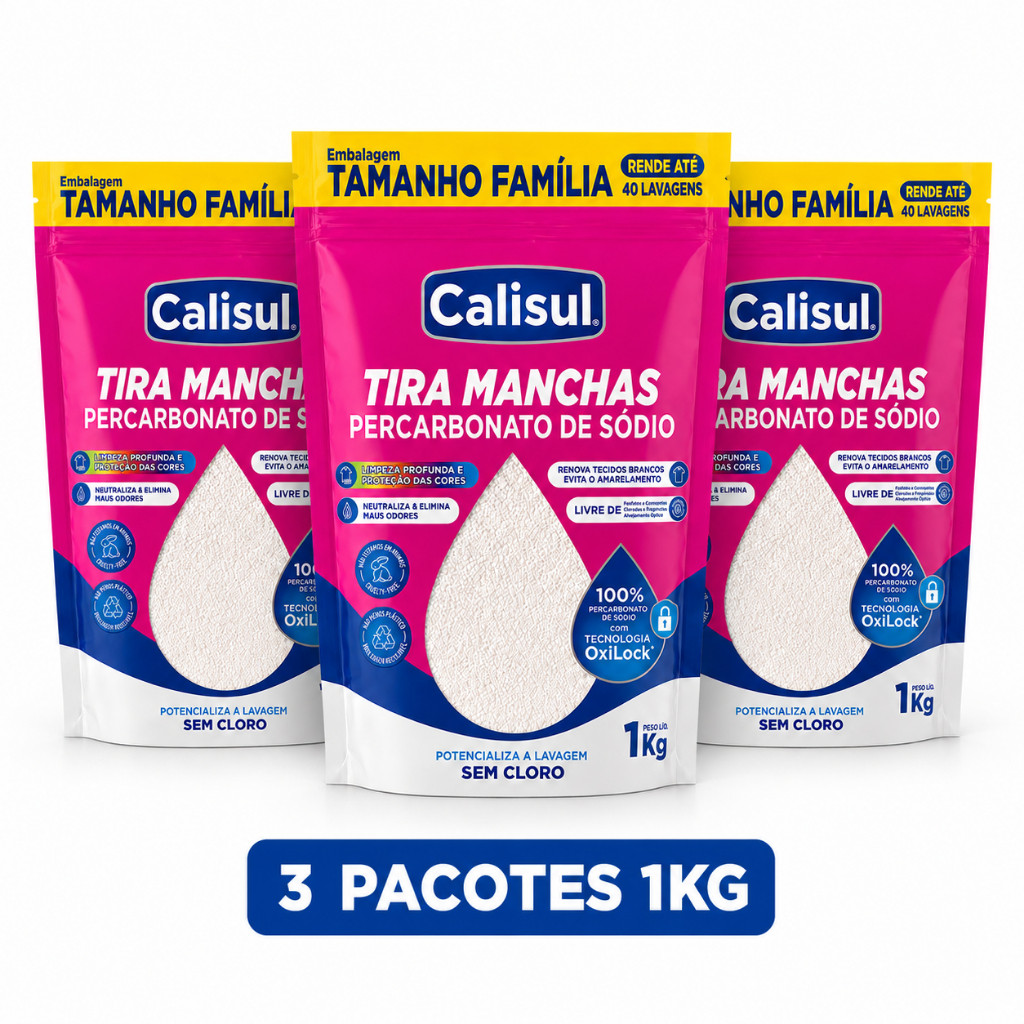 PERCARBONATO de sódio 100% PURO Roupas e Limpeza 1kg/2kg OXIGÊNIO ATIVO Calisul SEM CLORO