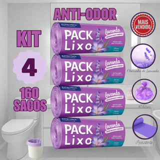 Kit 4 Rolos de Sacos de Lixo 10L – 160 Unidades | Neutraliza Odores | Ideal para Pia e Banheiro