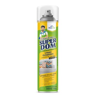 Limpa Estofados Espuma Spray Super Dom 300ml com Escova Limpa a Seco Sofá, Estofado, Banc…