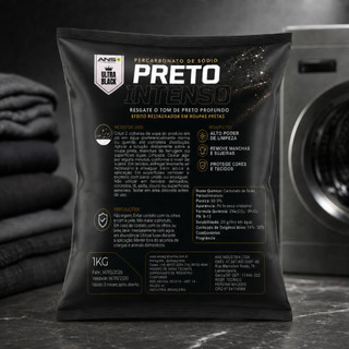 Percarbonato de Sódio Preto Intenso 1kg Para Roupas Pretas Tira Manchas Ultra Black ANS