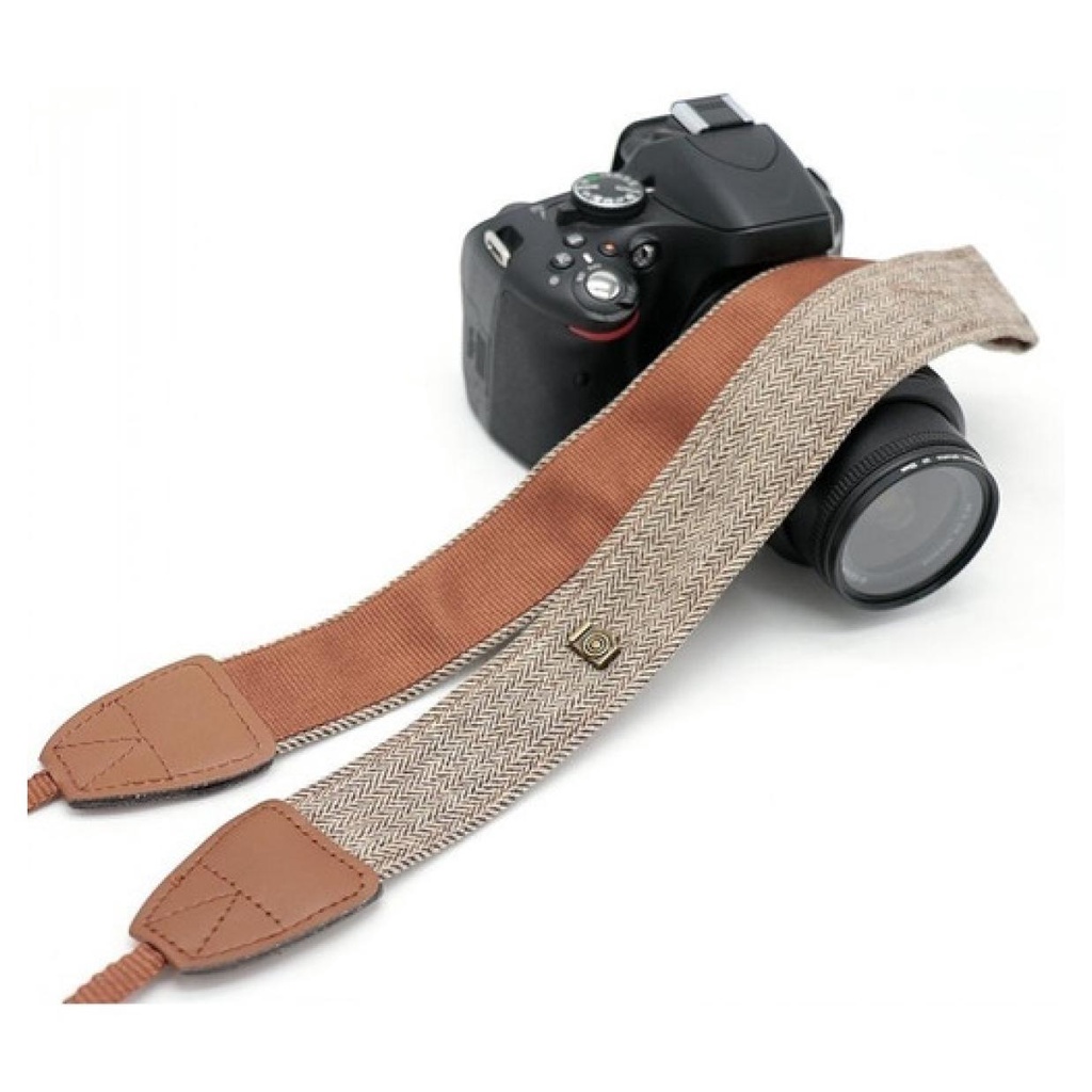 Alça Para Câmera Fotográfica Bege Vintage De Ombro