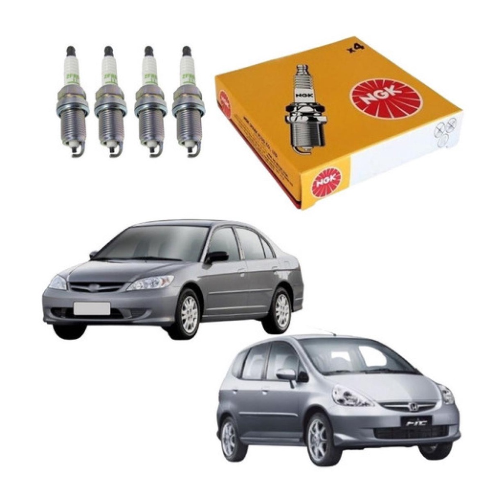Jogo 4 Velas De Ignição Honda Civic 1.7 16v 2001 A 2005 em Oferta na Shopee