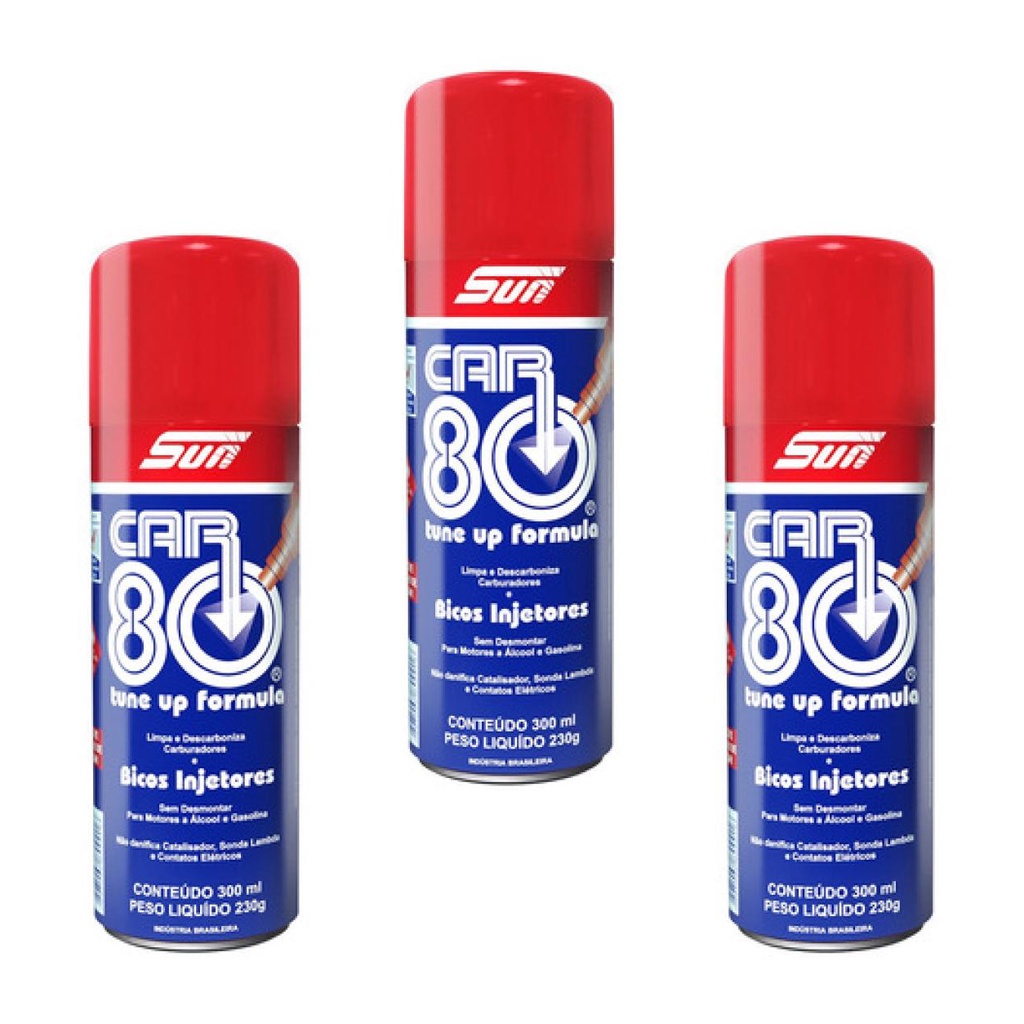 Kit C 3 Descarbonizante Car80 Do Motor Tbi Limpa Bico Carbu