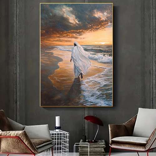 quadro decorativo Jesus Cristo no rio para sala quarto cozinha hall /sem moldura
