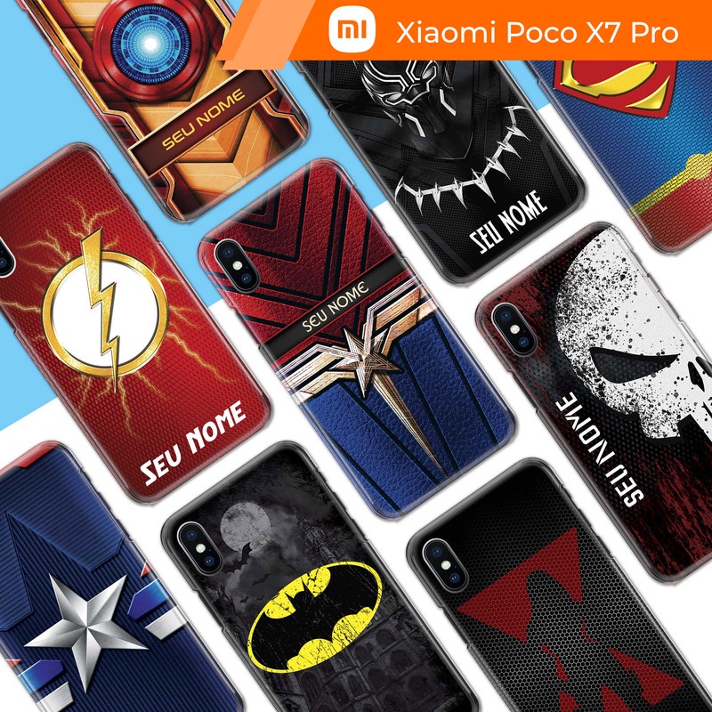 Capa Capinha - Xiaomi Poco X7 Pro - Super Heróis com nome em Oferta na Shopee