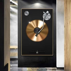 quadro placa decorativo Toca disco antigo para sala quarto cozinha hall tamanho grande/sem moldura