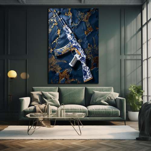quadro placa decorativo  Foto a car marmorizada azul para sala quarto cozinha hall  tamanho grande/sem moldura