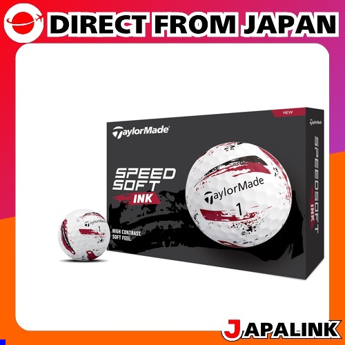 TAYLOR MADE TMJ24 SpeedSoft INK RED 12 Pack Speedsoft Ink Red Bola de golfe 2024 modelo vermelho [do Japão para você]