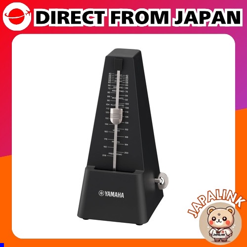 YAMAHA Metrônomo Preto MP-90BK Clássico Pirâmide Triangular Estilo Acabamento Fosco Evita Impressões Digitais Spring Drive [Direto do Japão]