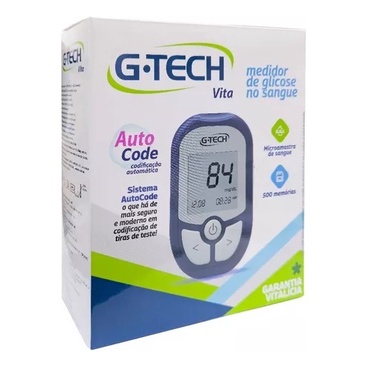 Kit Medidor De Glicose Glicemia G-tech Vita Tiras E Lancetas