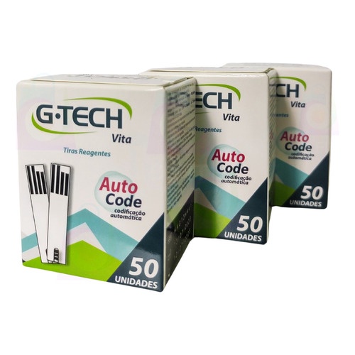 Kit 150 Tiras Reagentes Medir Glicose Glicemia Fitas Gtech
