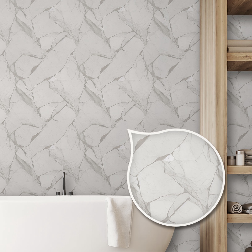 Papel De Parede Adesivo Com Efeito Mármore Cinza E Detalhes Texturizados Para Decoração Sofisticada 3M Printoriah 3M