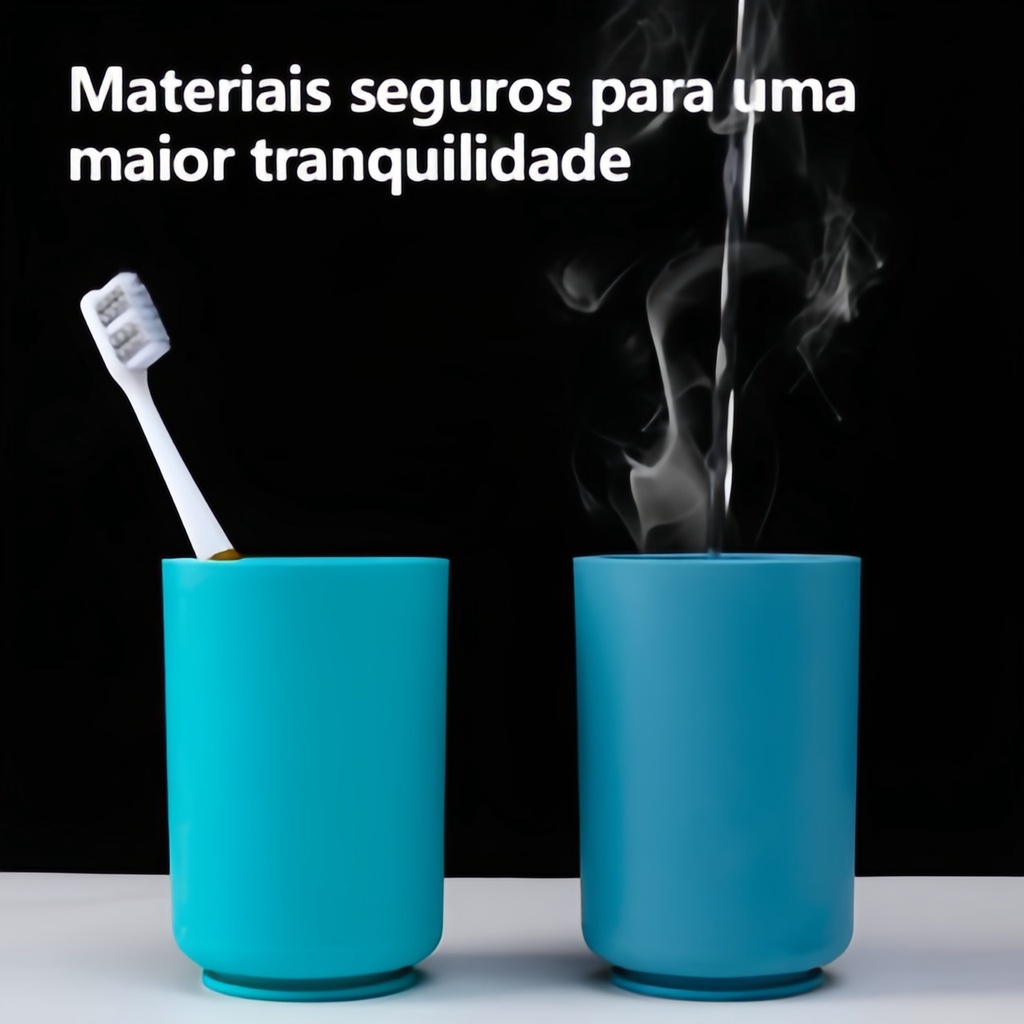 2 Unidades Dispenser de Creme Dental Pasta de Dente Suporte Escova Dente Copos para enxaguante bucal