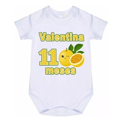 Body Bebê Fruta Maracujá Nome E Mês Do Seu Bebê Cód 101