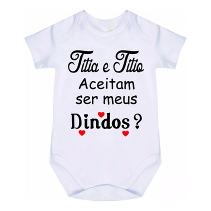 Body Bebê Convite Dindos Para Titios Cód 9567 em Oferta na Shopee