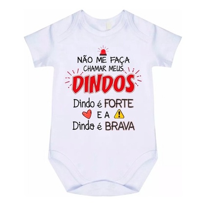 Body Bebê  Dindos Dinda Brava Dindo Forte Cód - 9426 em Oferta na Shopee