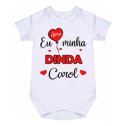 Body Bebê Personalizado Eu Amo Minha Dinda Com Nome C- 451
