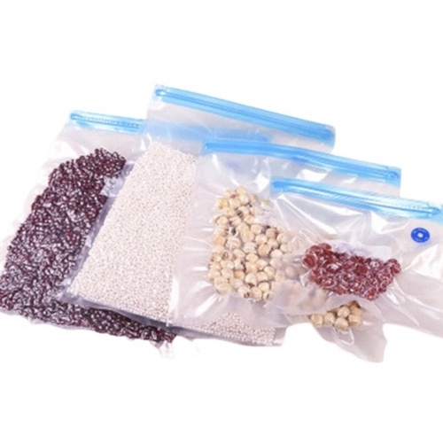10x Saco A Vacuo Organizador Alimento Reutilizável 22x21 Cm