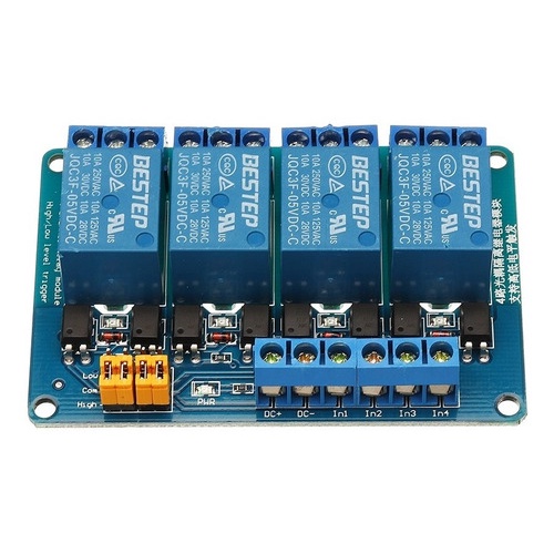 Módulo Relé 4 Canais 5v Opto Acoplado P/ Robótica, Automação