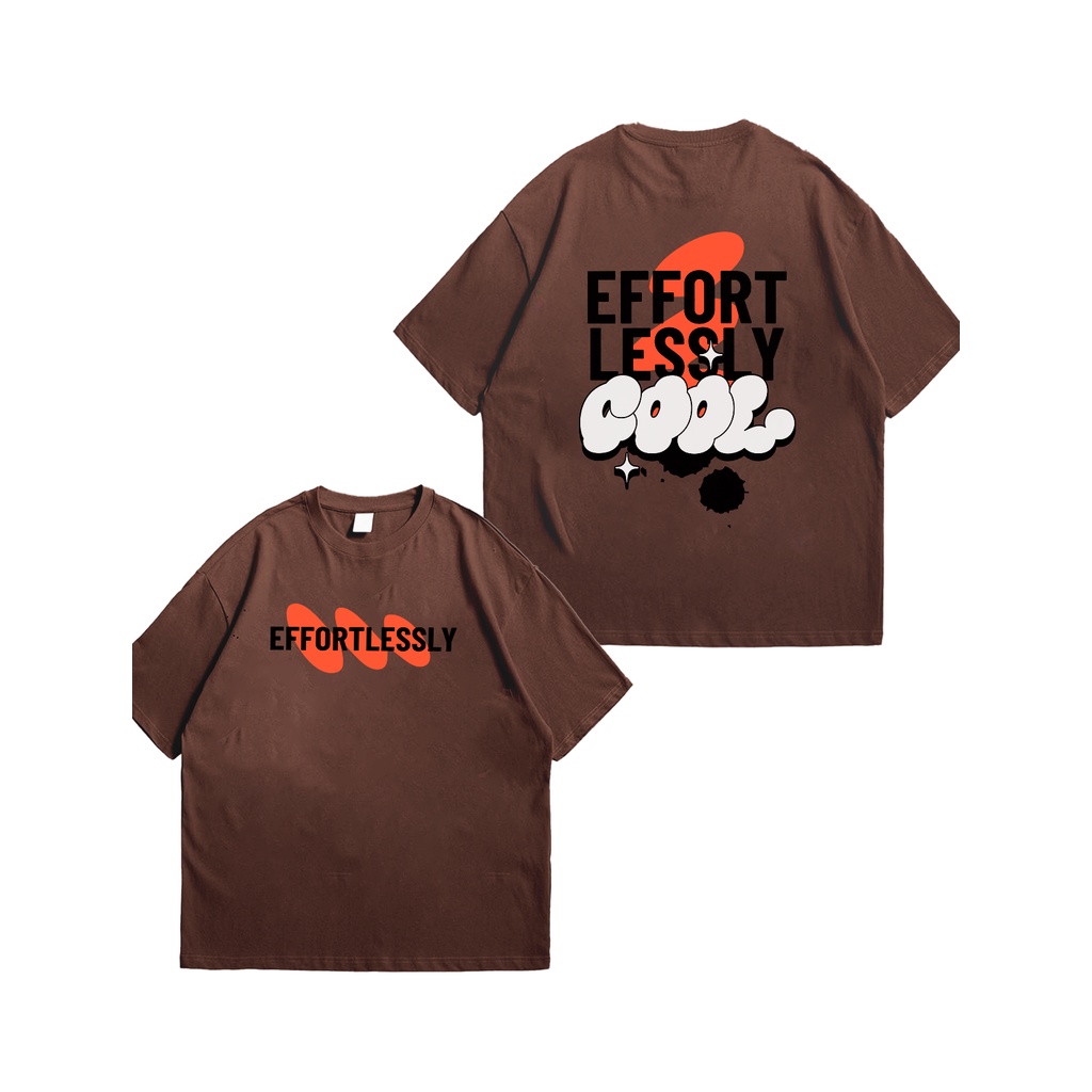 Camiseta Masculina Estampada Oversized de Algodão Macia Leve Confortável Effort