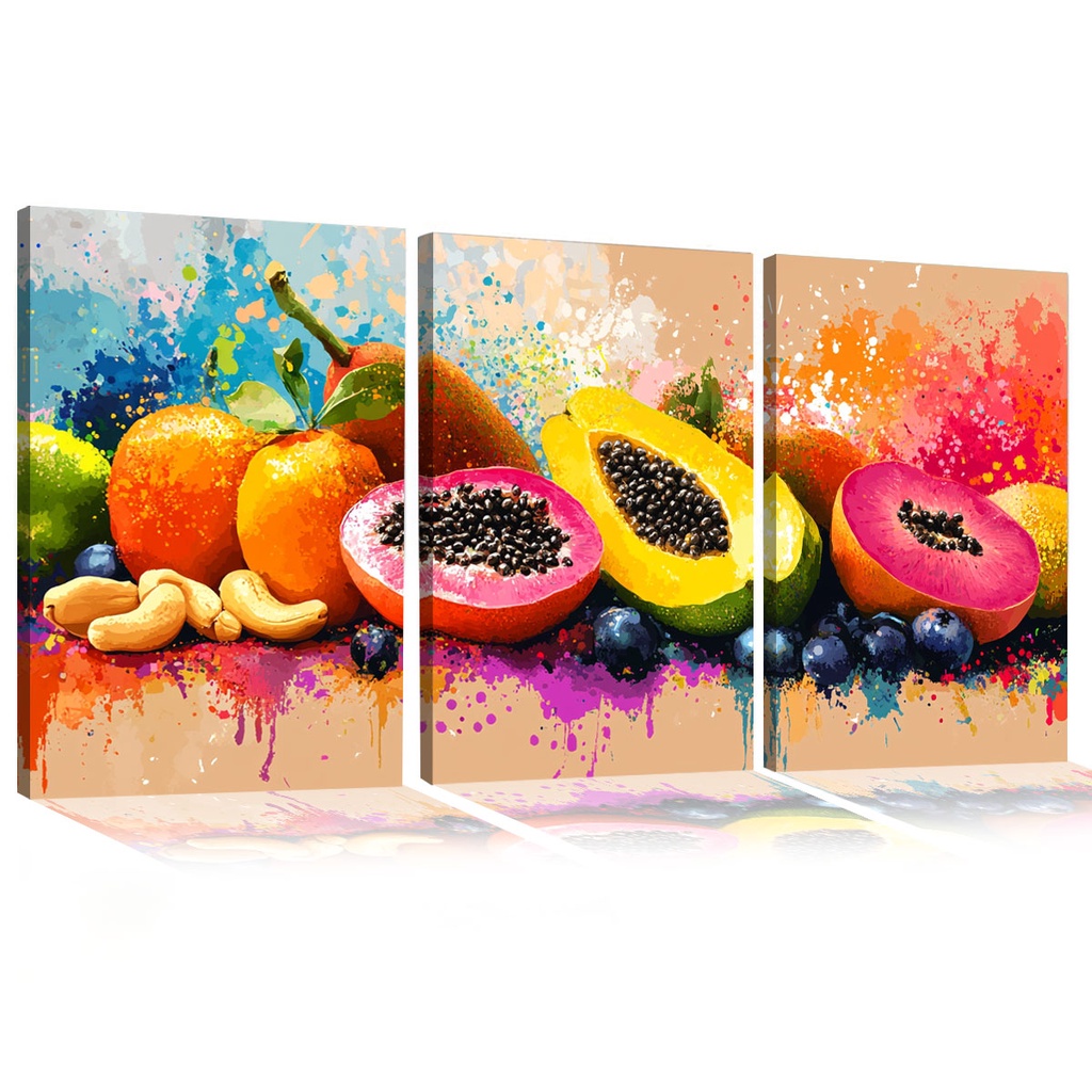 Quadro Decorativo A Festa das Frutas 5mm MDF Mosaico Sala Quarto Escritório Impressão Em Hd1 em Oferta na Shopee